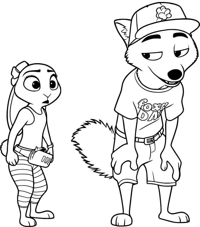 Desenho de Zootopia para imprimir