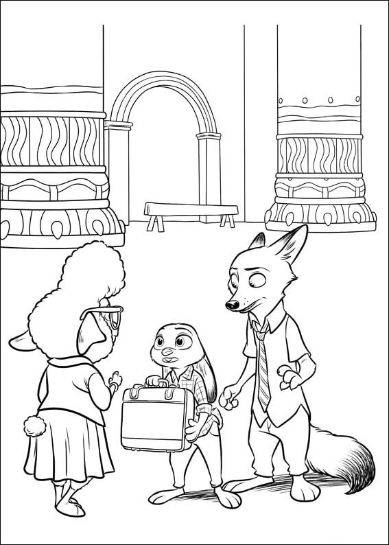 Desenho de Zootopia para imprimir