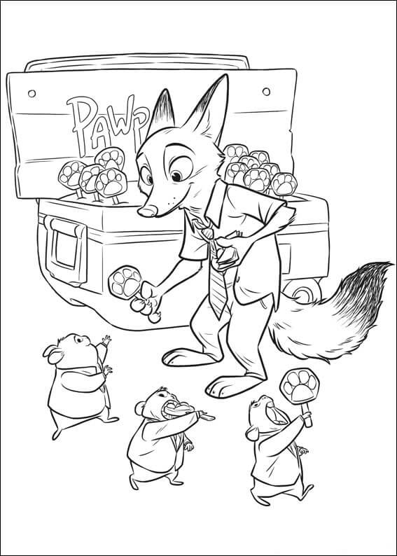 Desenho de Zootopia para imprimir
