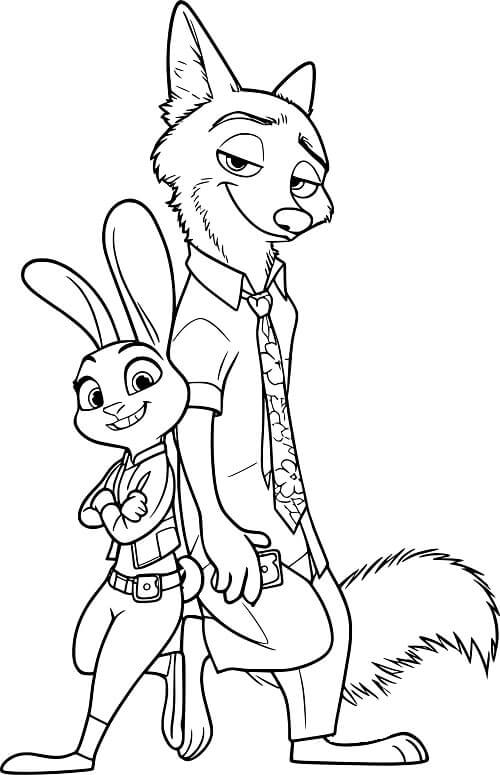 Desenho de Zootopia para imprimir