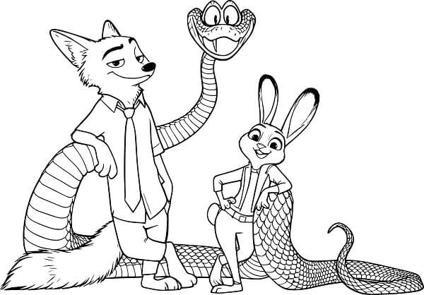 Desenho de Zootopia para imprimir