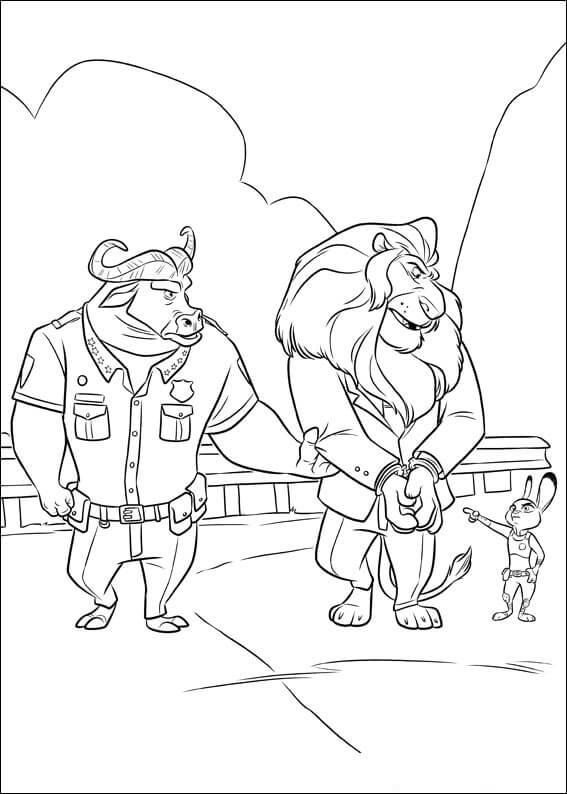 Desenho de Zootopia para imprimir