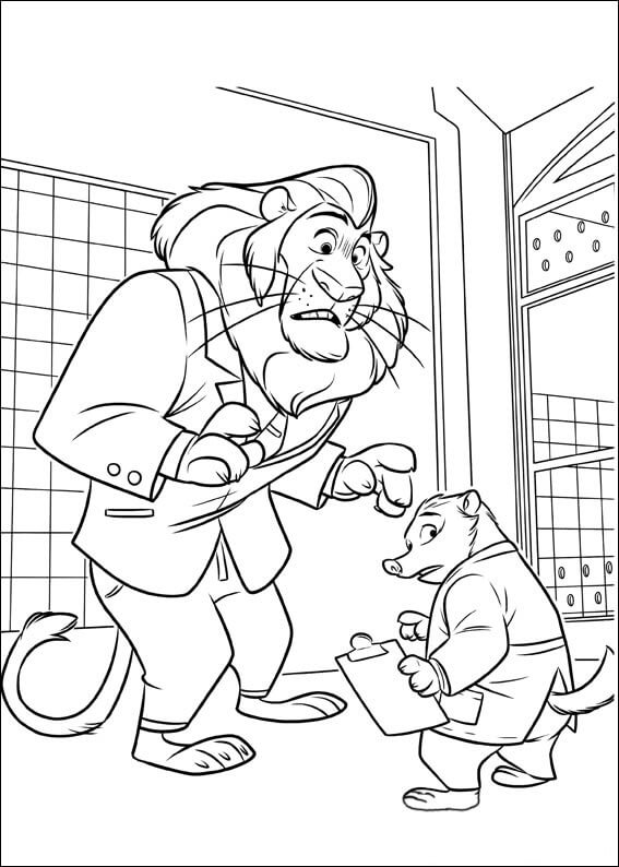 Desenho de Zootopia para imprimir