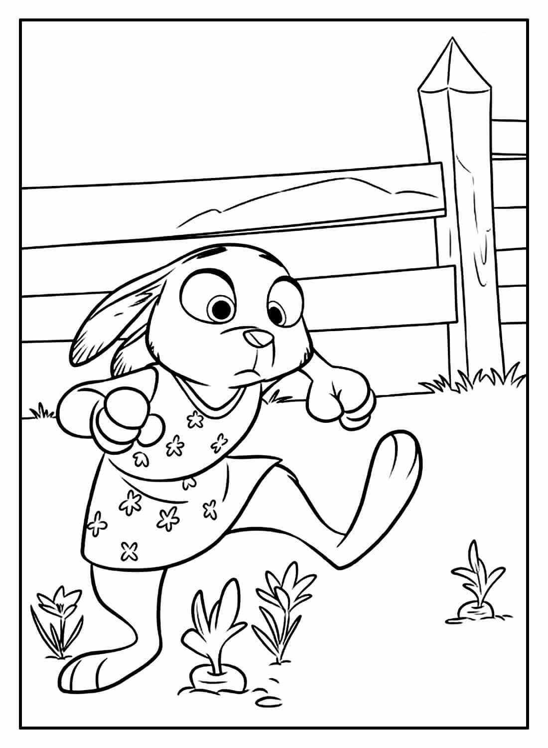 Desenho de Zootopia para imprimir