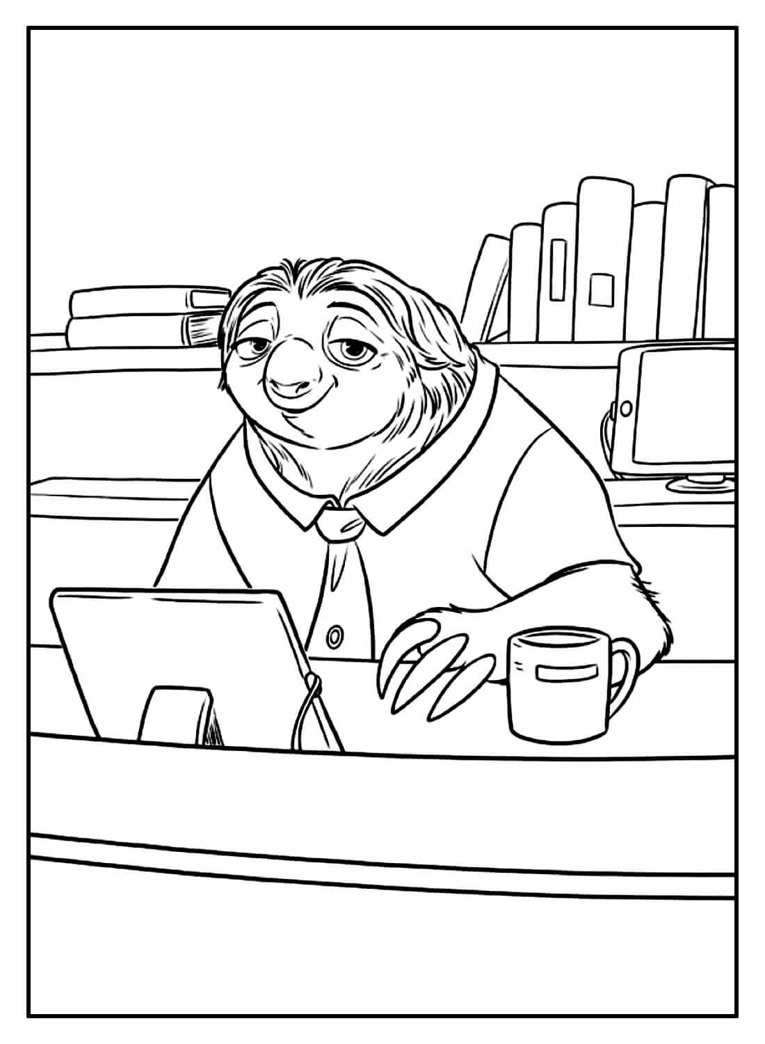 Desenho de Zootopia para imprimir