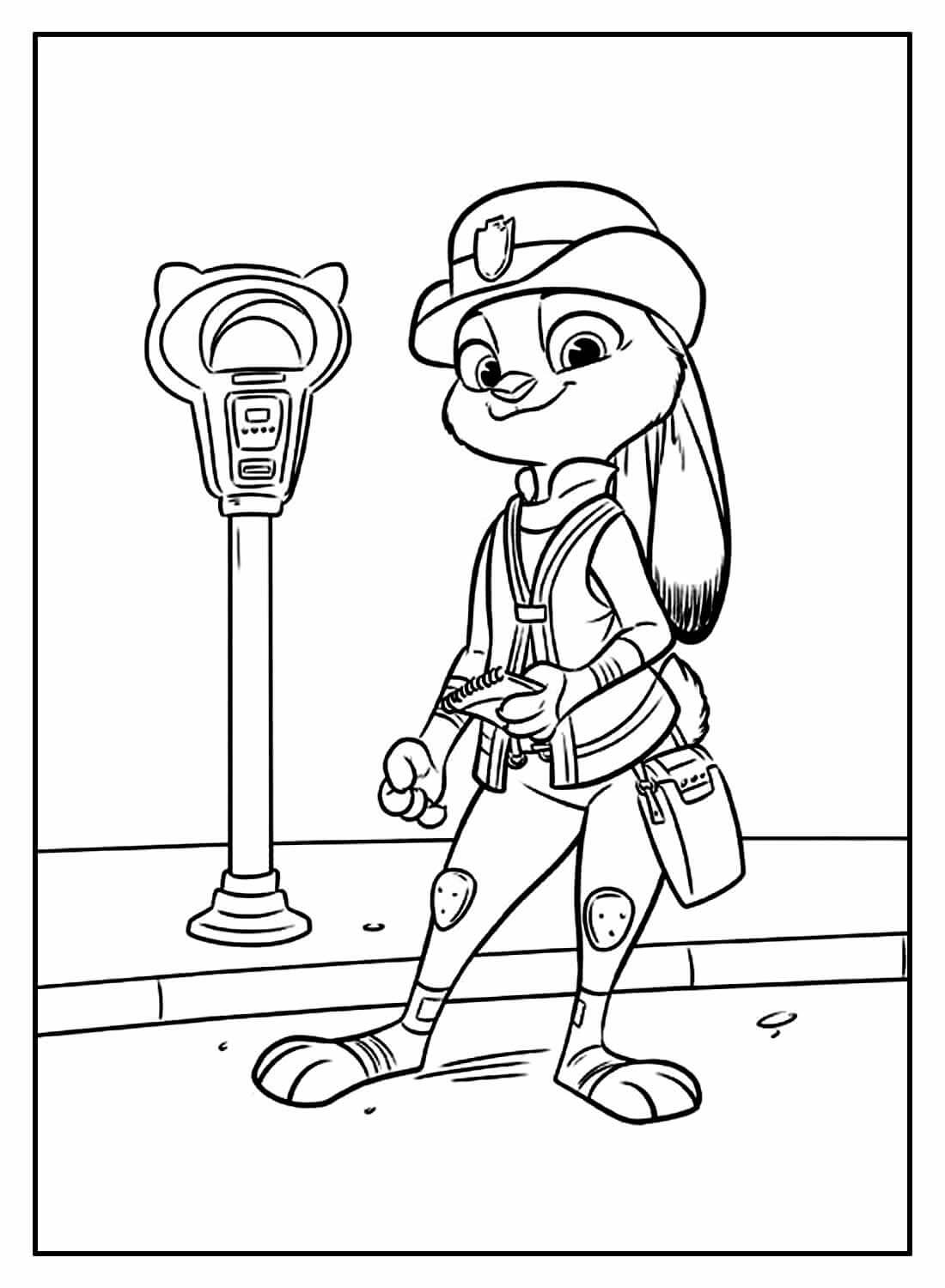 Desenho de Zootopia para imprimir