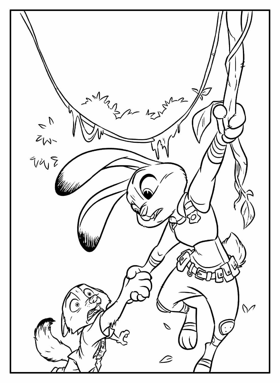 Desenho de Zootopia para imprimir