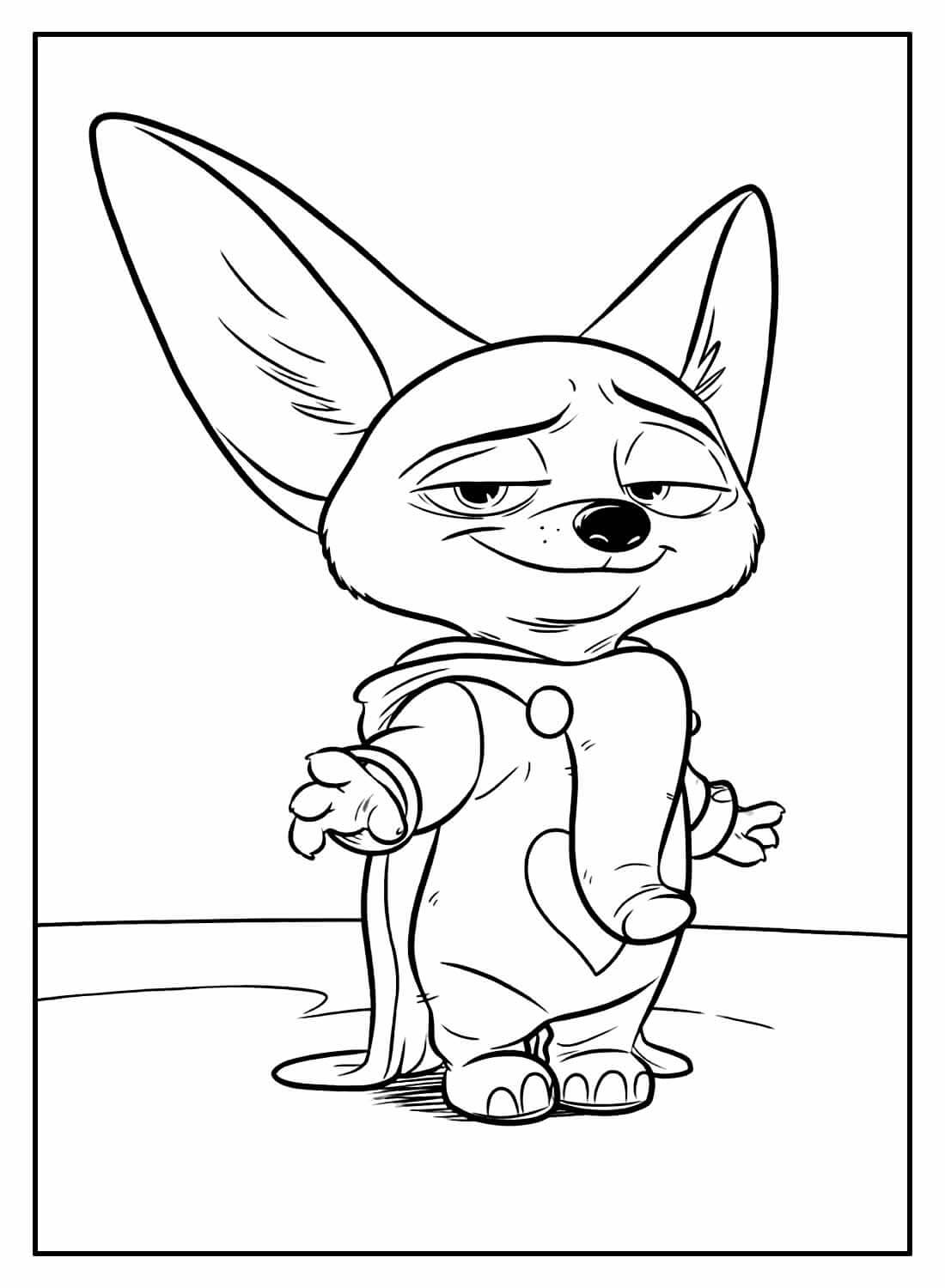 Desenho de Zootopia para imprimir