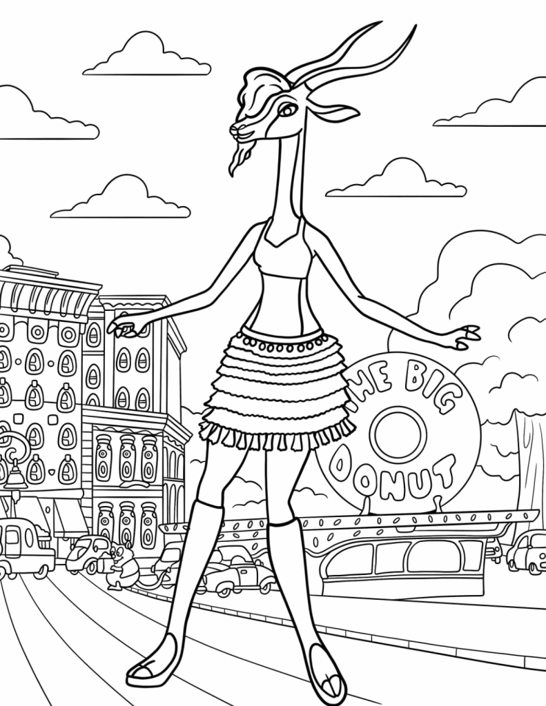 Desenho de Zootopia para imprimir