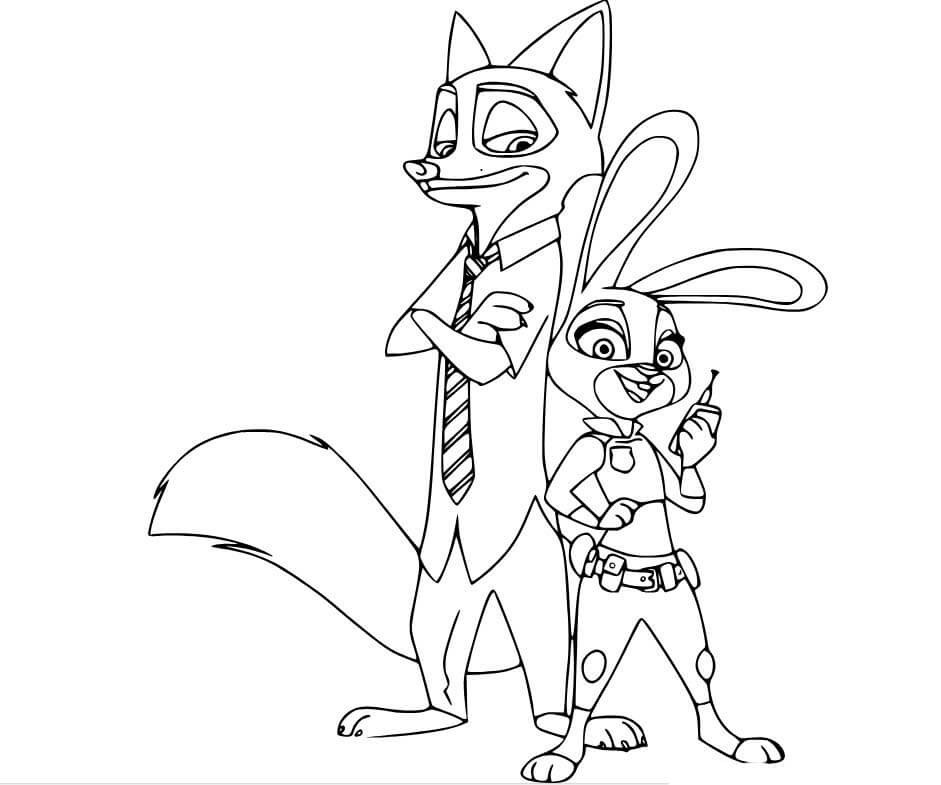 Desenho de Zootopia para imprimir