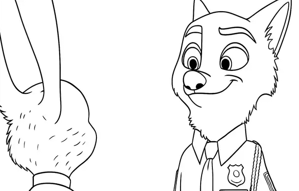 Desenho de Zootopia para imprimir