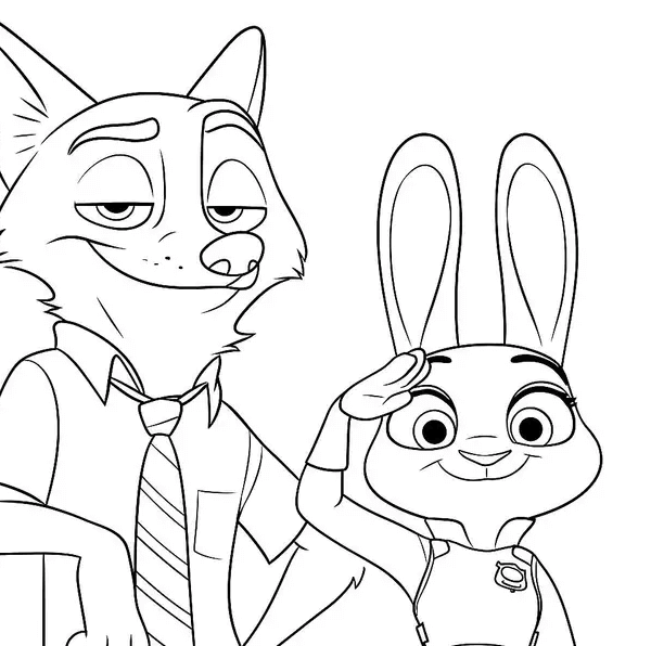 Desenho de Zootopia para imprimir