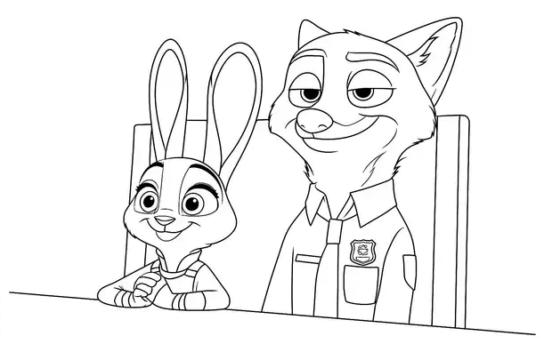Desenho de Zootopia para imprimir