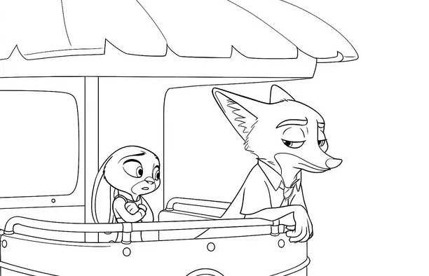 Desenho de Zootopia para imprimir