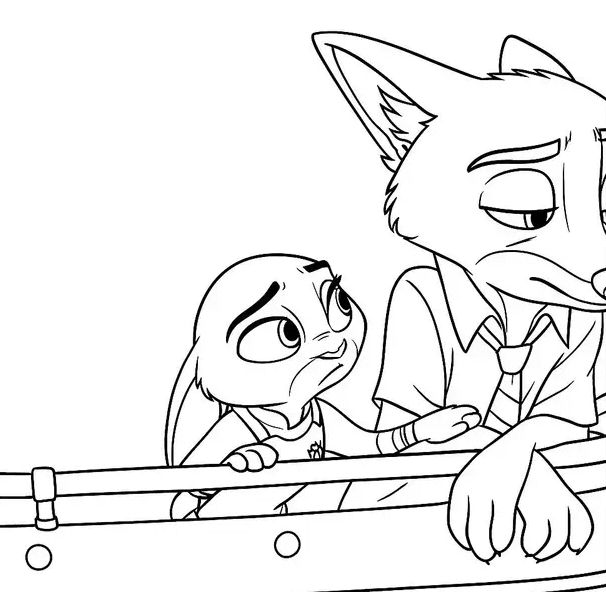 Desenho de Zootopia para imprimir
