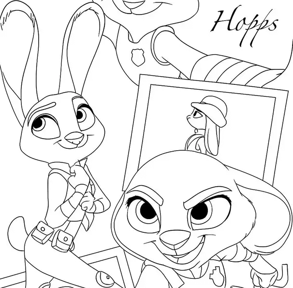 Desenho de Zootopia para imprimir