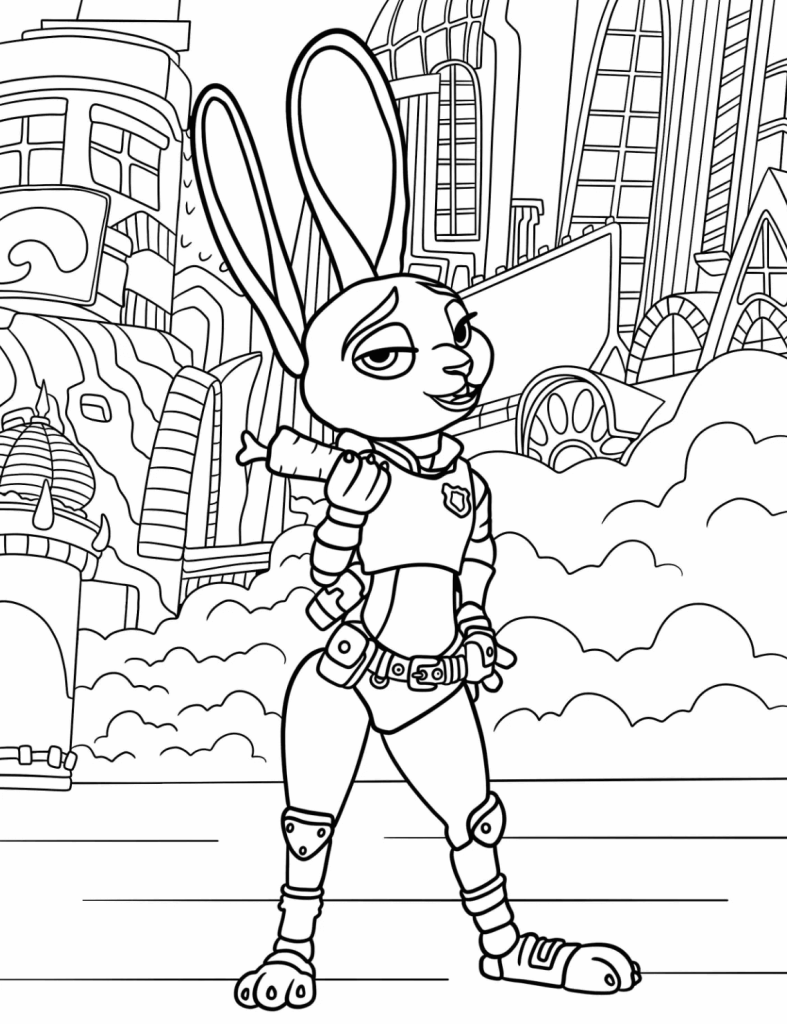 Desenho de Zootopia para imprimir