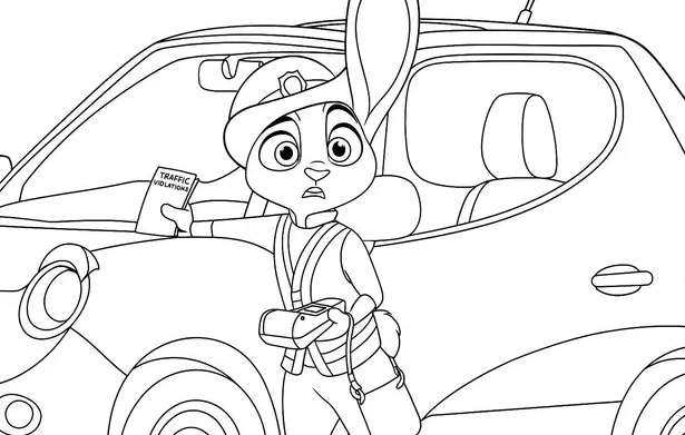Desenho de Zootopia para imprimir