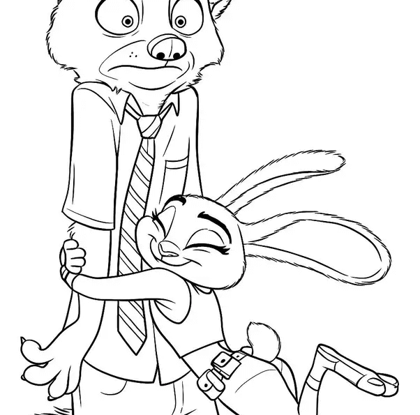 Desenho de Zootopia para imprimir