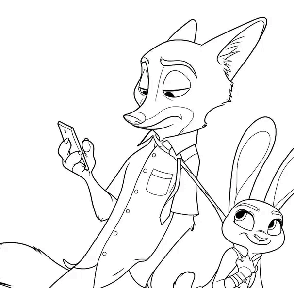 Desenho de Zootopia para imprimir