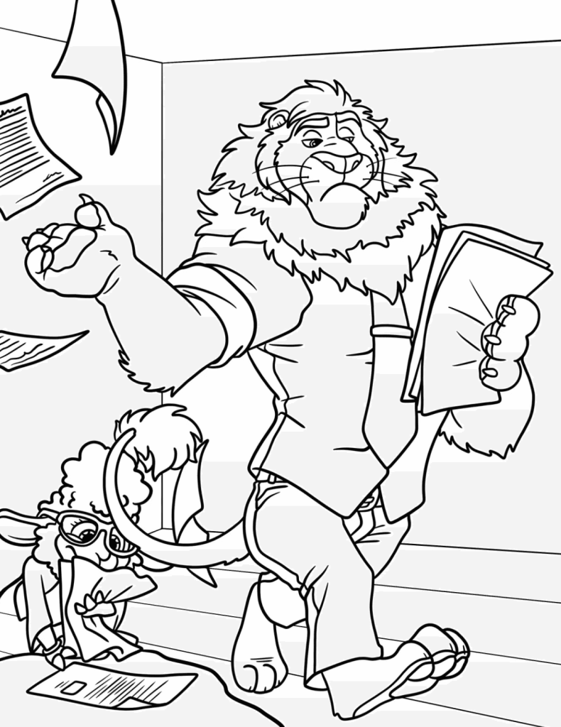 Desenho de Zootopia para imprimir
