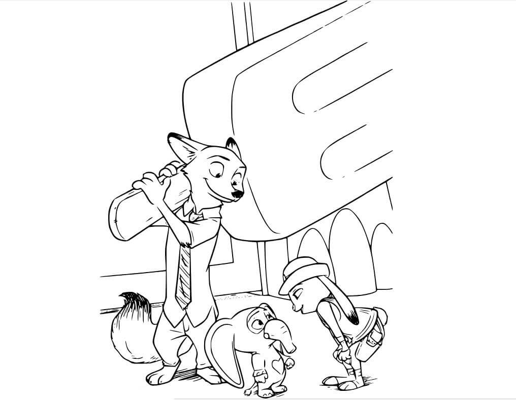 Desenho de Zootopia para imprimir