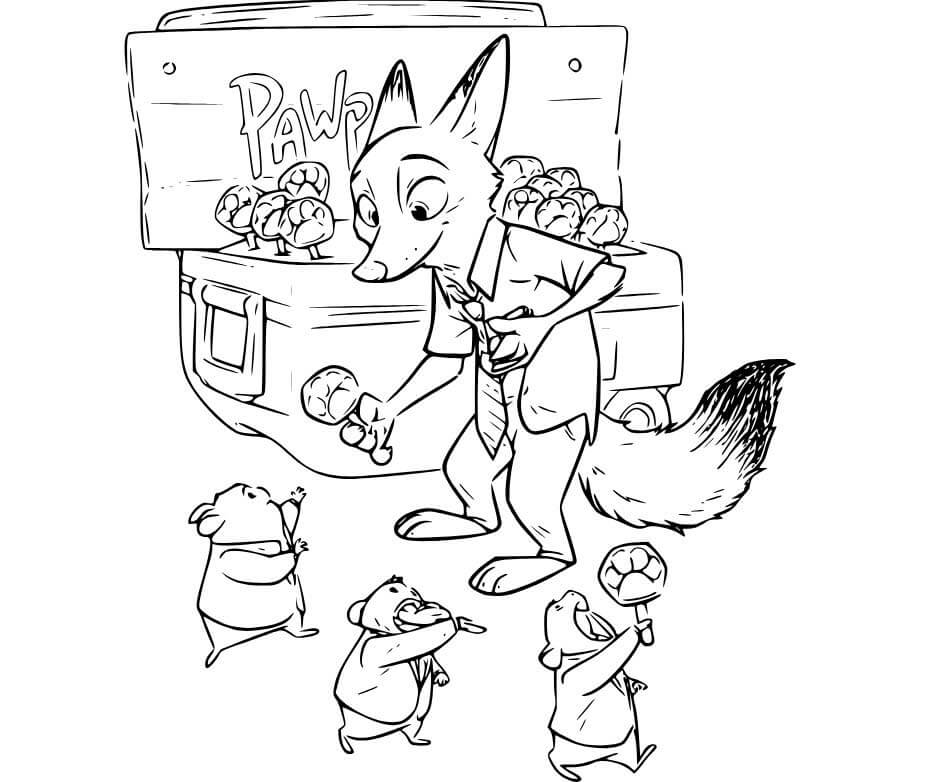 Desenho de Zootopia para imprimir