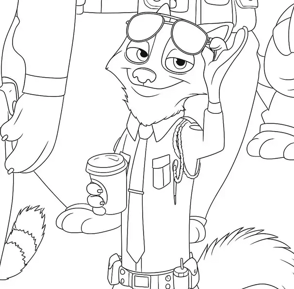 Desenho de Zootopia para imprimir