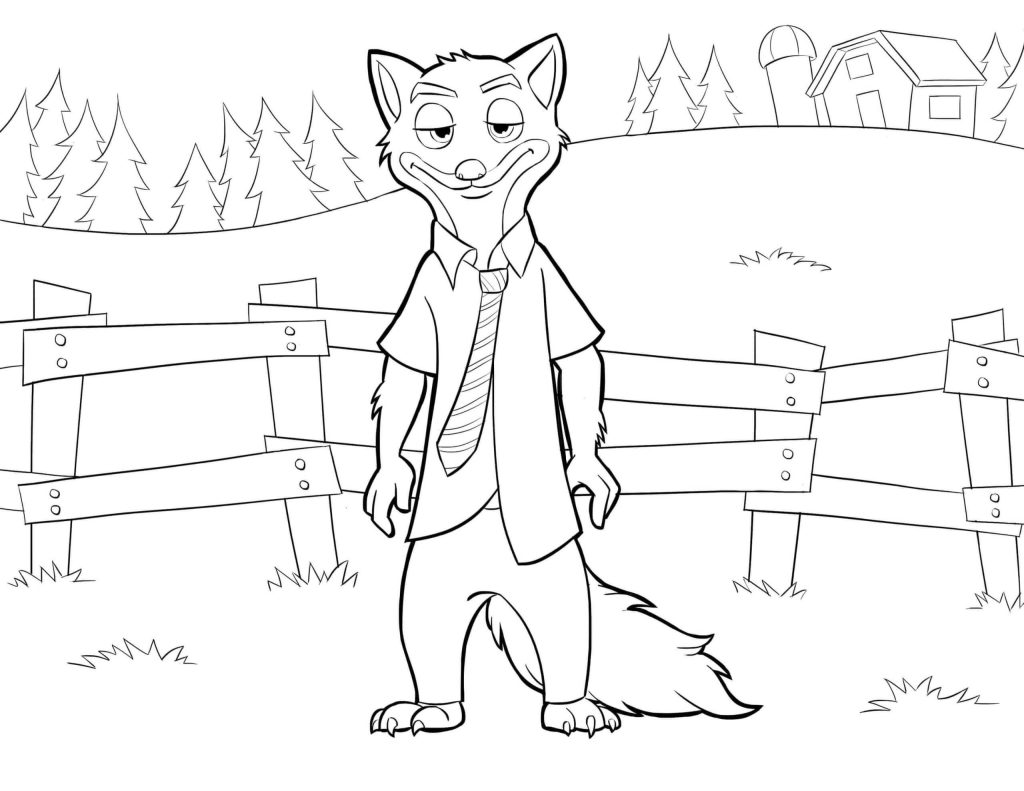Desenho de Zootopia para imprimir
