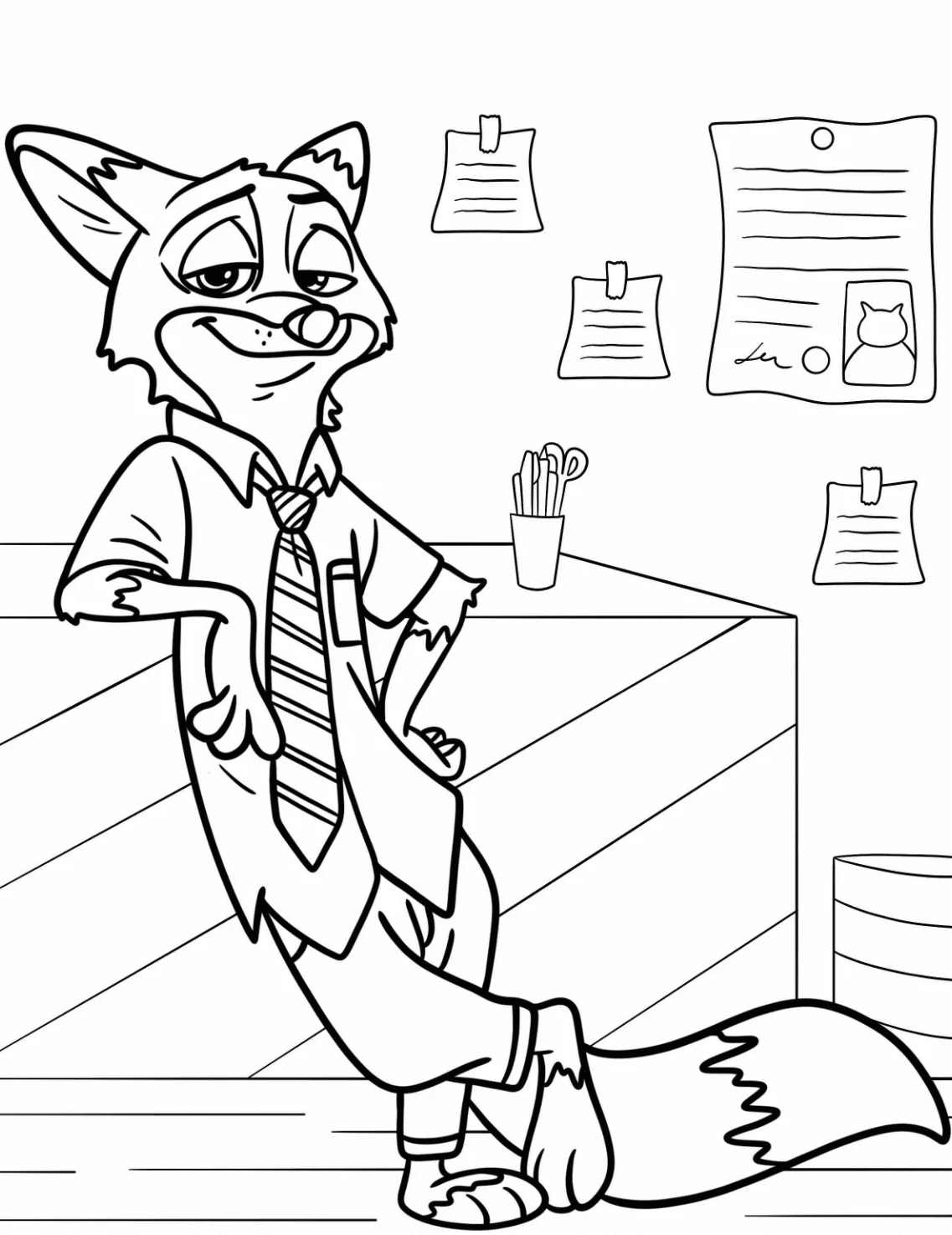 Desenho de Zootopia para imprimir