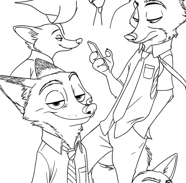 Desenho de Zootopia para imprimir