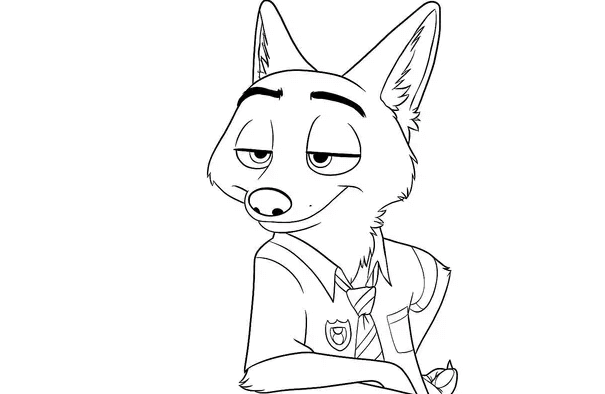 Desenho de Zootopia para imprimir