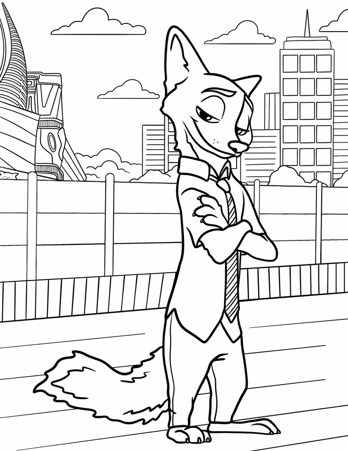 Desenho de Zootopia para imprimir
