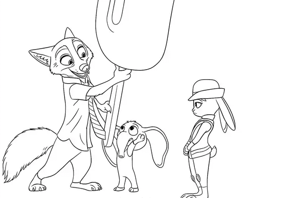 Desenho de Zootopia para imprimir