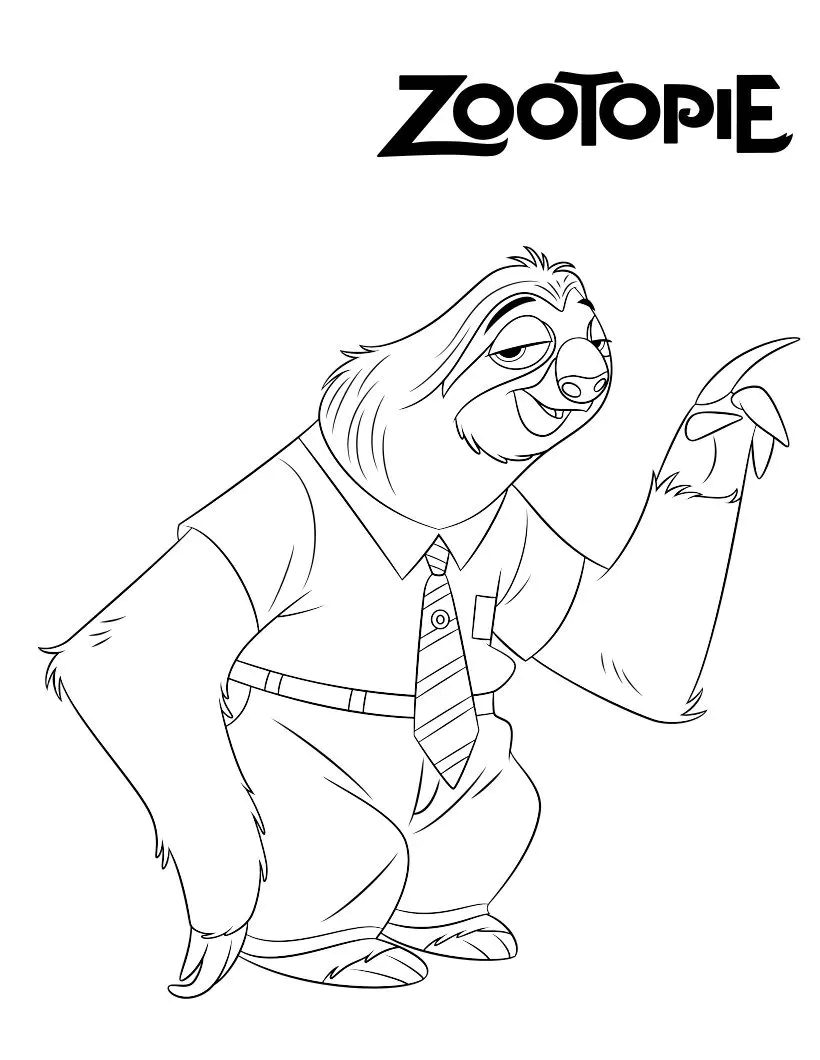 Desenho de Zootopia para imprimir