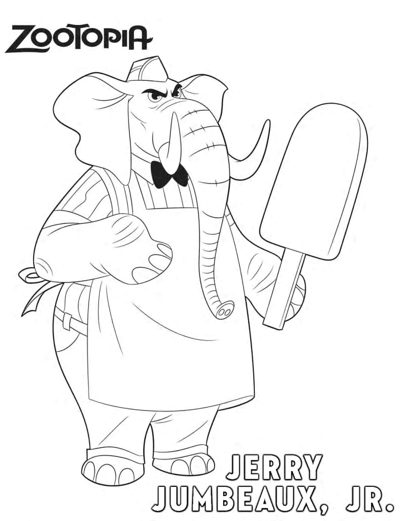 Desenho de Zootopia para imprimir
