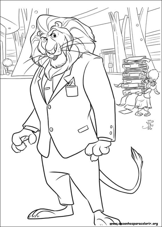 Desenho de Zootopia para imprimir