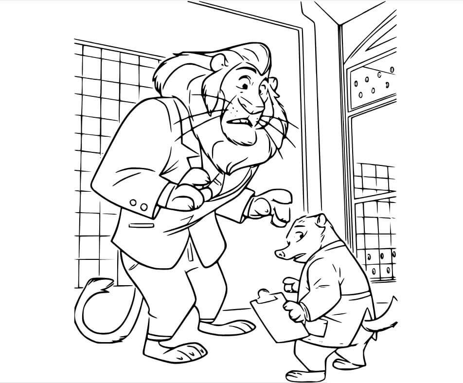 Desenho de Zootopia para imprimir