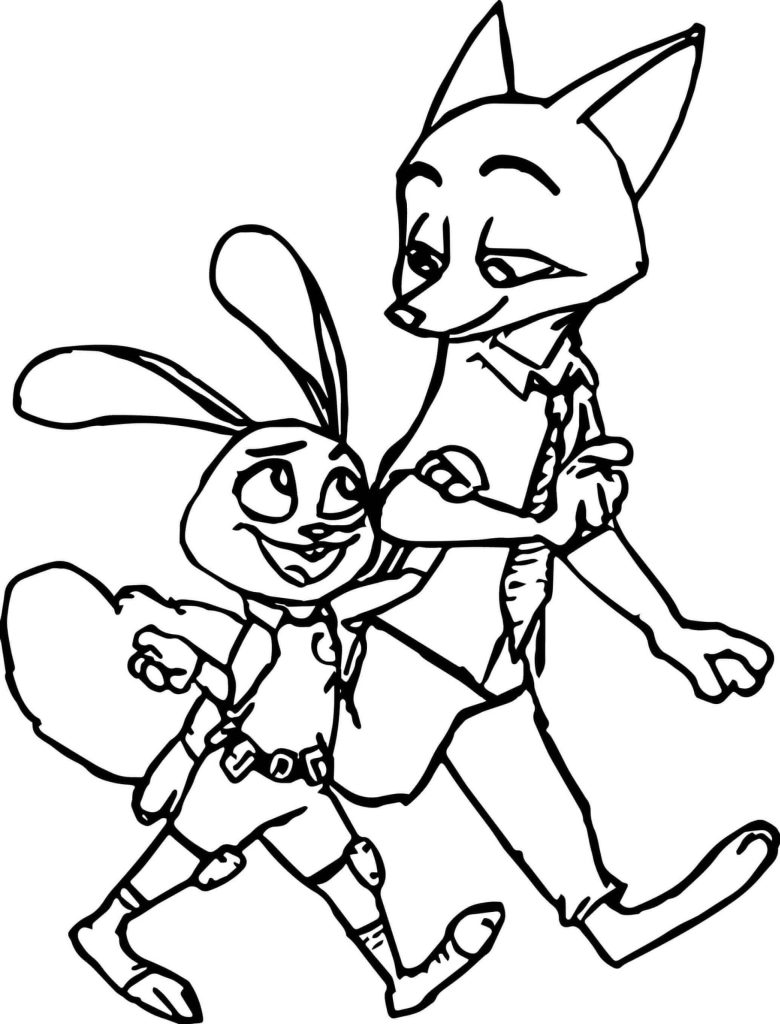 Desenho de Zootopia para imprimir