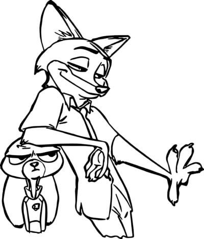 Desenho de Zootopia para imprimir