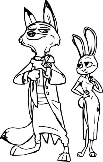 Desenho de Zootopia para imprimir