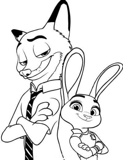 Desenho de Zootopia para imprimir
