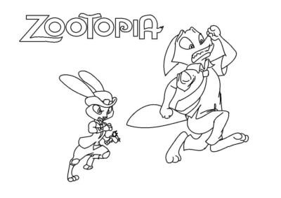 Desenho de Zootopia para imprimir