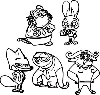 Desenho de Zootopia para imprimir
