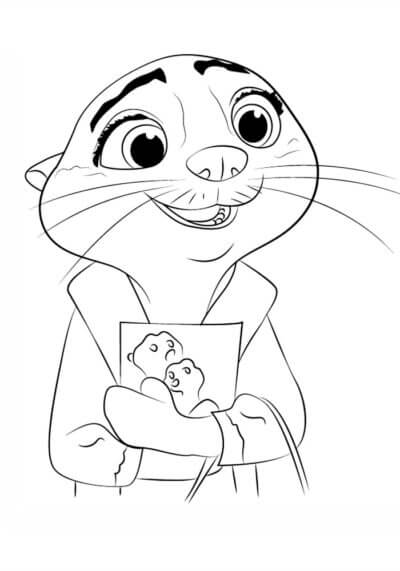 Desenho de Zootopia para imprimir