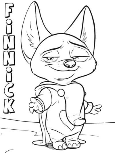 Desenho de Zootopia para imprimir