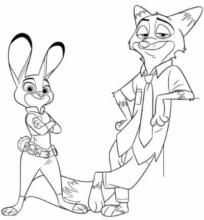 Desenho de Zootopia para imprimir