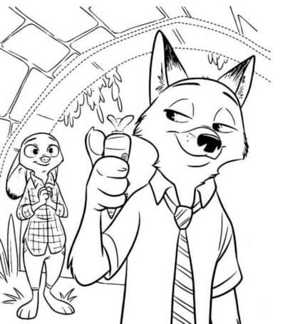 Desenho de Zootopia para imprimir