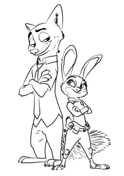Desenho de Zootopia para imprimir