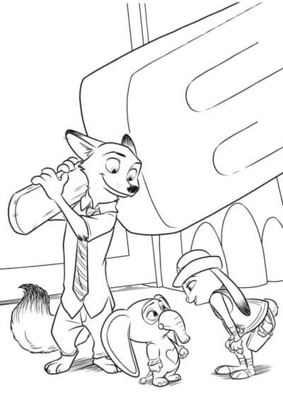Desenho de Zootopia para imprimir